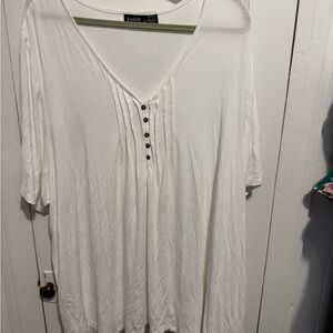 White Short Sleeve Relaxed Tunic